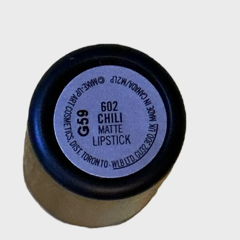 MAC Matte Lipstick Chili 602 Full Size 3g 0.10 oz NIB Dark Warm Red Brick